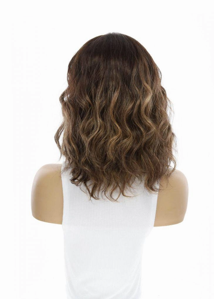 14" Topaz Lace Top Topper Dark Brown Balayage Wavy