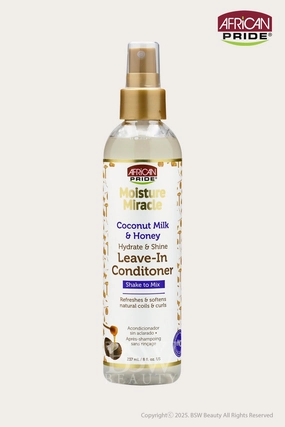 AFRICAN PRIDE MOISTURE MIRACLE HYDRATE & SHINE LEAVE-IN CONDITIONER 8oz