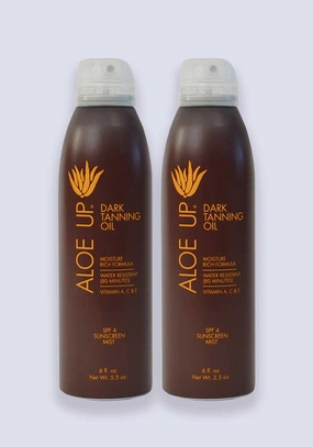 Aloe Up Dark Tanning Oil SPF 4 177ml Continuous Spray - 2 Pack Saver