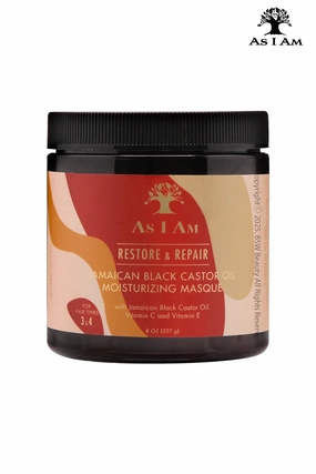 AS I AM RESTORE & REPAIR JAMAICAN BLACK CASTOR OIL MOISTURIZING MASQUE 8oz