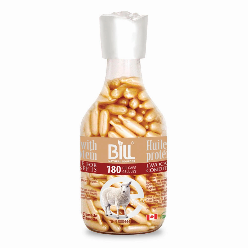 BILL Natural Sources® Facial Oil with Placenta Protein with Avocado & Vitamin E SPF15 Gelcaps