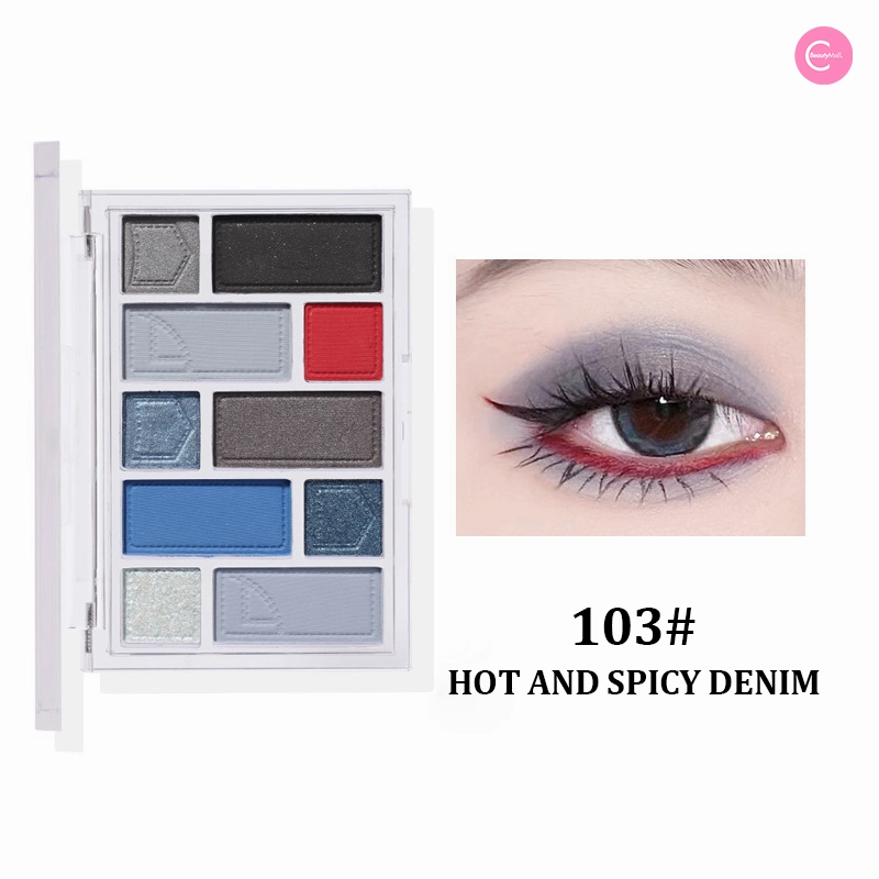 Biya Denim-Inspired 10-Color Multi-Texture Eyeshadow Palette