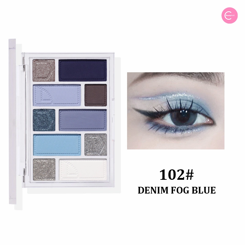 Biya Denim-Inspired 10-Color Multi-Texture Eyeshadow Palette
