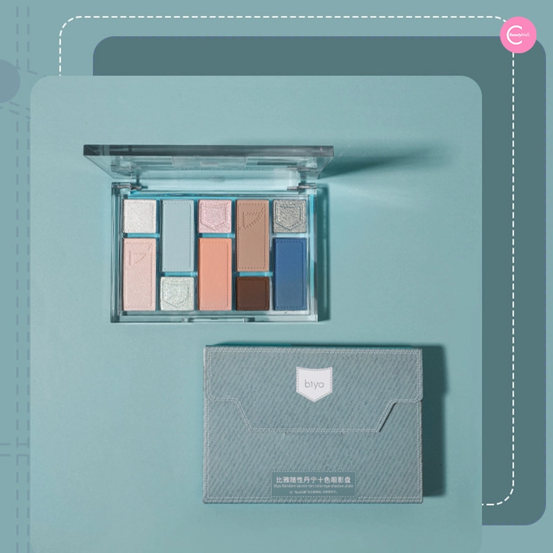 Biya Denim-Inspired 10-Color Multi-Texture Eyeshadow Palette
