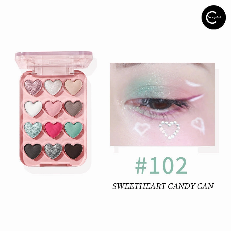 Biya Dream Ballet 12-Color Heart Eyeshadow Palette