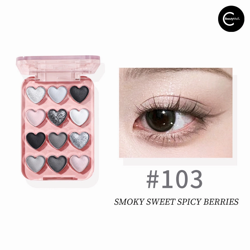 Biya Dream Ballet 12-Color Heart Eyeshadow Palette