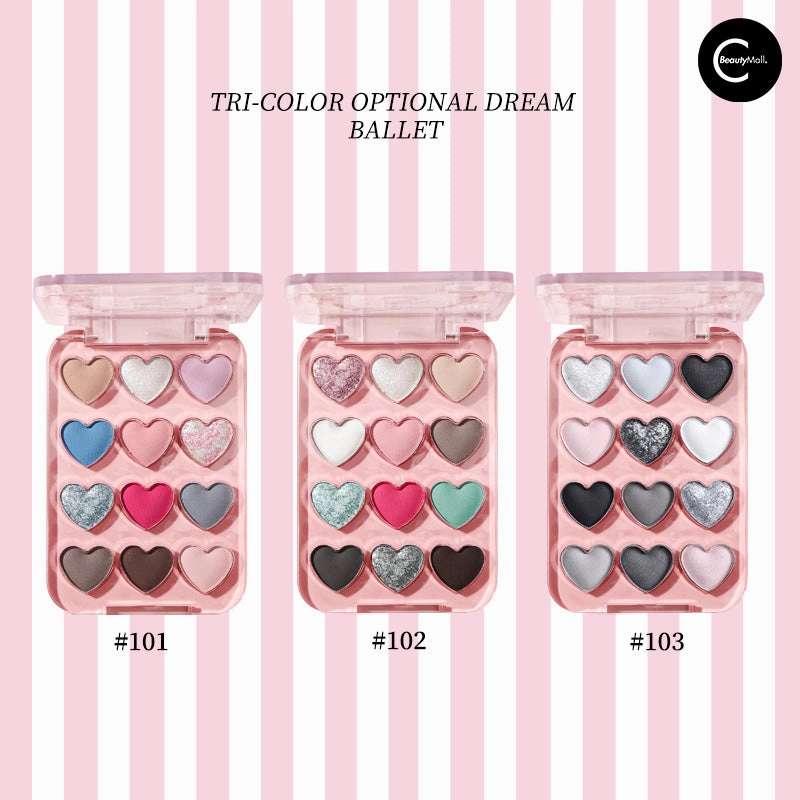 Biya Dream Ballet 12-Color Heart Eyeshadow Palette