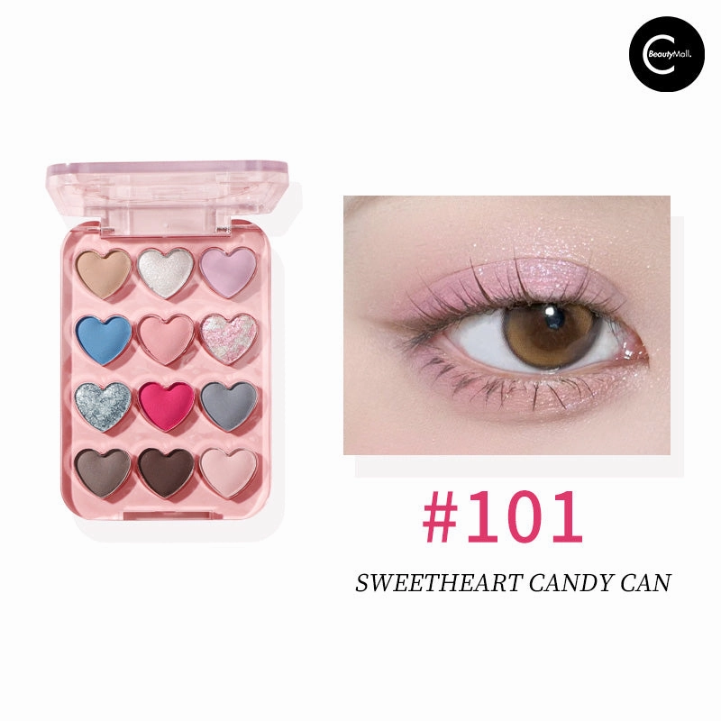 Biya Dream Ballet 12-Color Heart Eyeshadow Palette