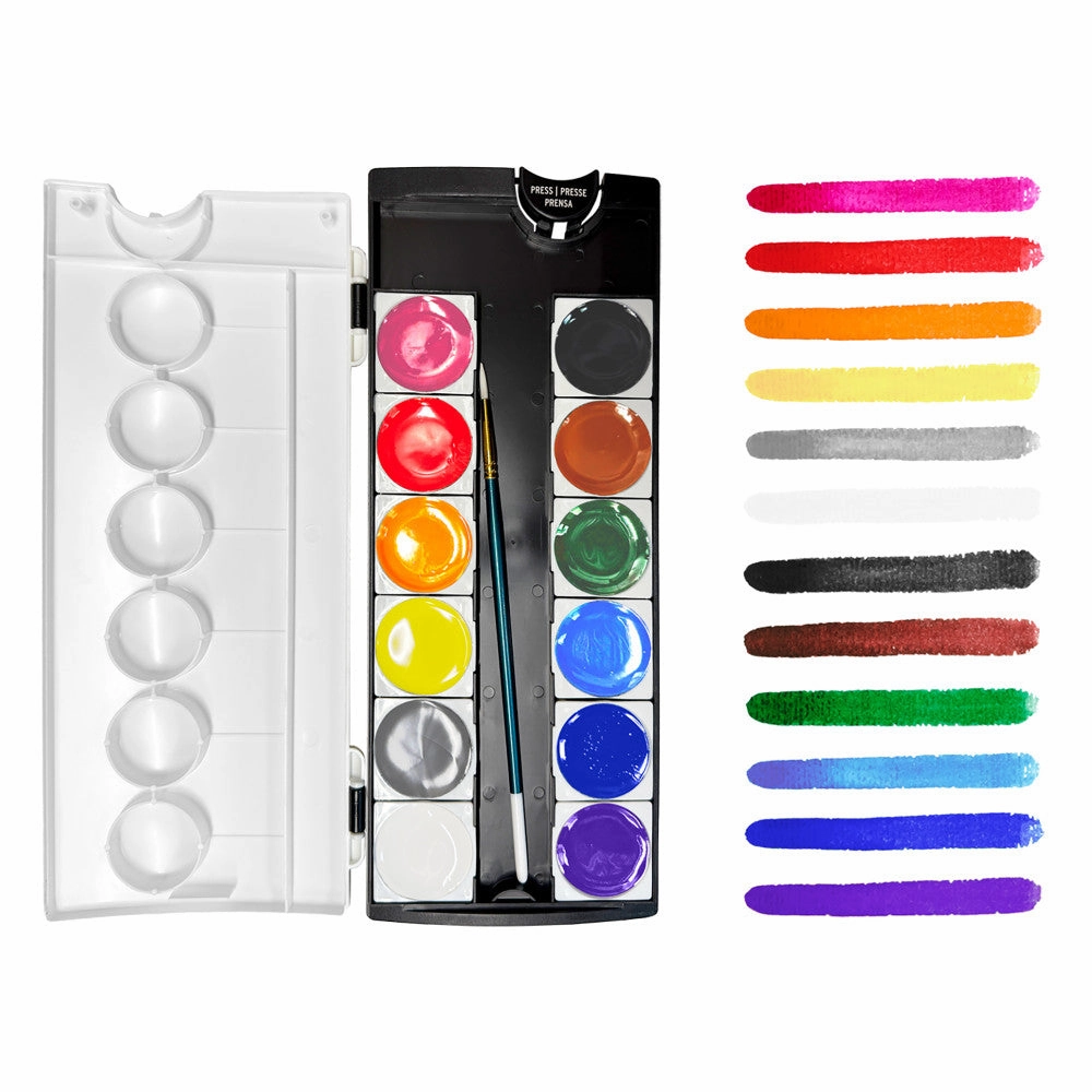 Brea Reese Classic Watercolor Pan Set with Brush - 12 Colors