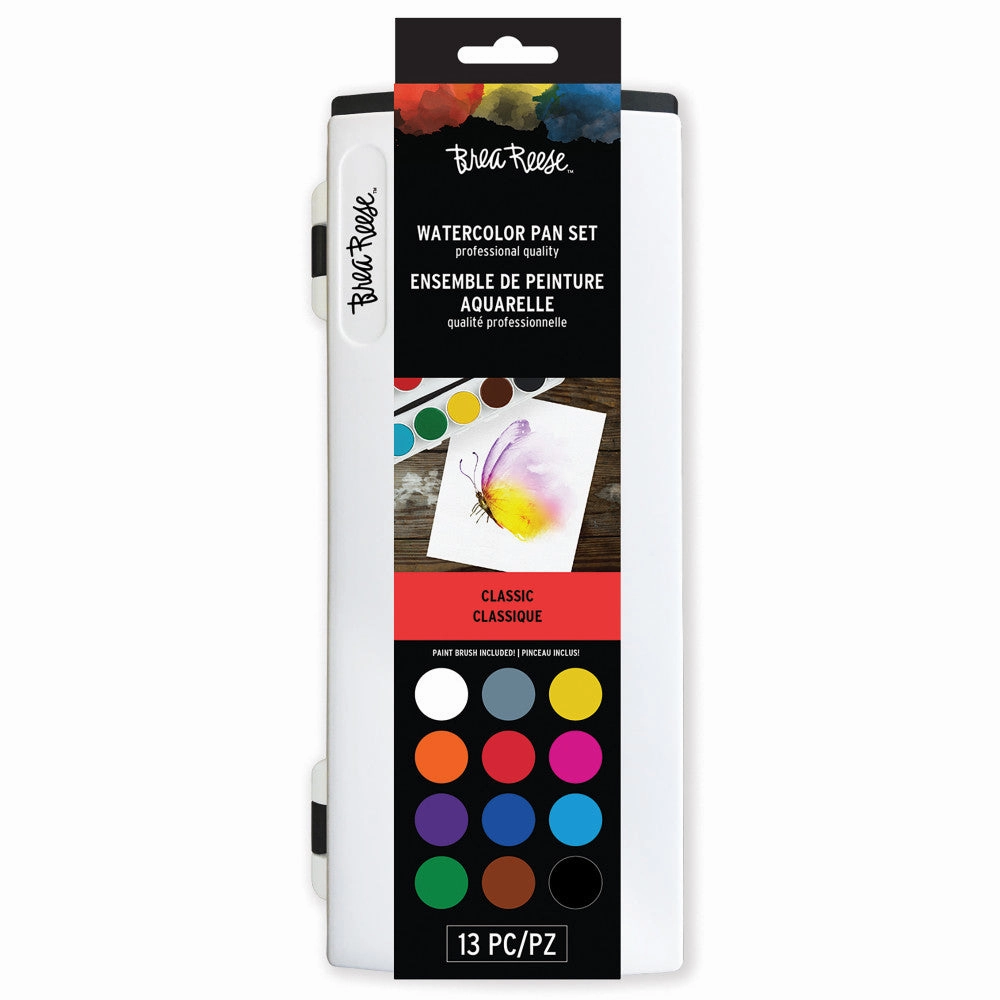 Brea Reese Classic Watercolor Pan Set with Brush - 12 Colors