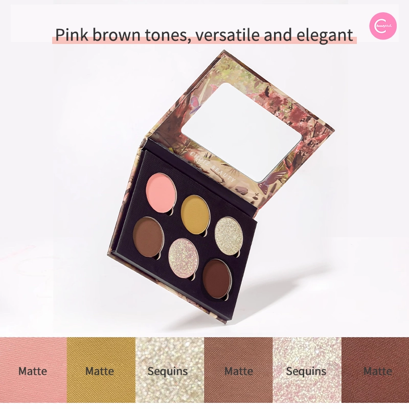 CHOIZ BEAUTY Magnetic & Refillable 6-Color Eyeshadow Palette - #Moth Pink