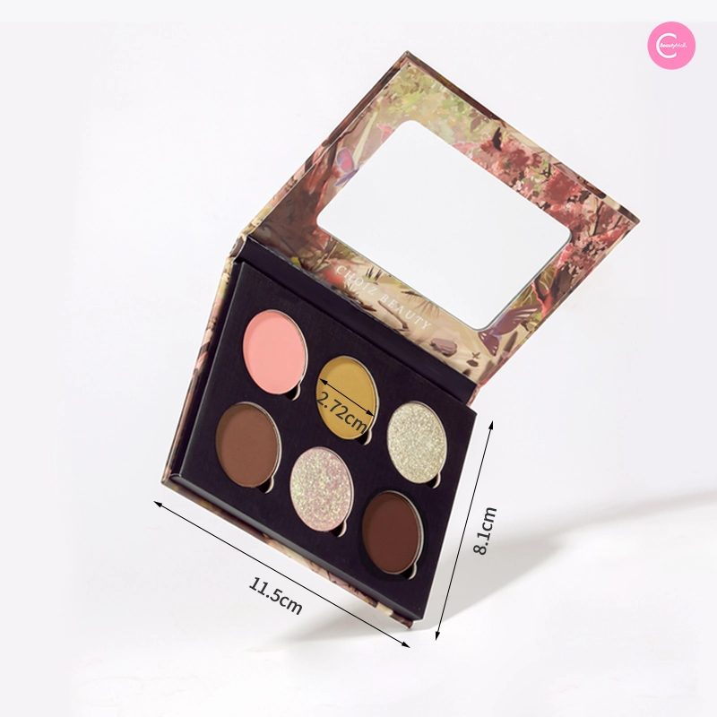 CHOIZ BEAUTY Magnetic & Refillable 6-Color Eyeshadow Palette - #Moth Pink