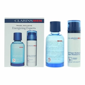 Clarins Men Energizing Experts Gift Set: Aftershave Energizer 100ml   Super Moisture Gel 50ml