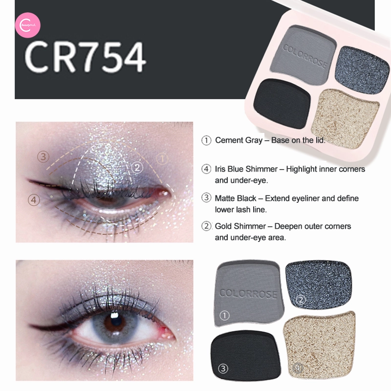 Colorrose Pocket-Sized 4-Color Eyeshadow Palette