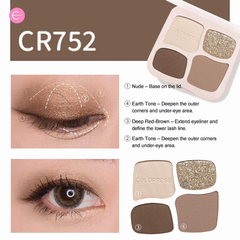 Colorrose Pocket-Sized 4-Color Eyeshadow Palette