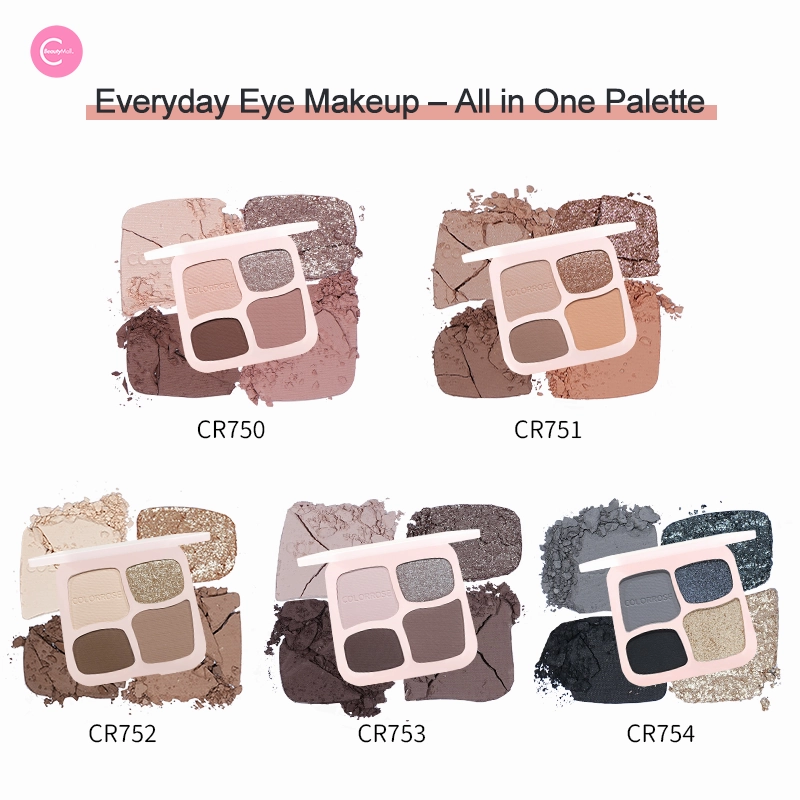 Colorrose Pocket-Sized 4-Color Eyeshadow Palette