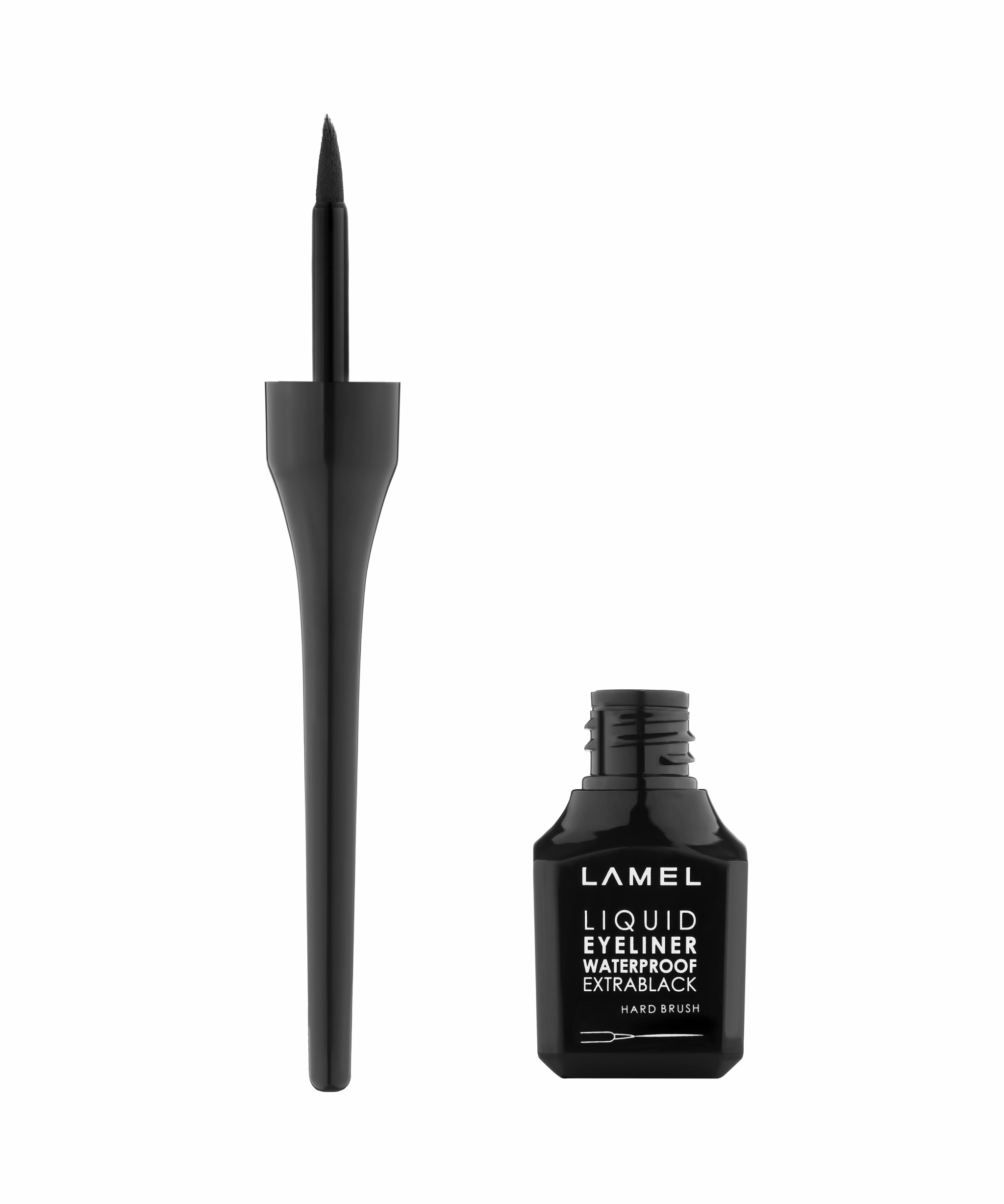 Eyeliner liquid with hard brush