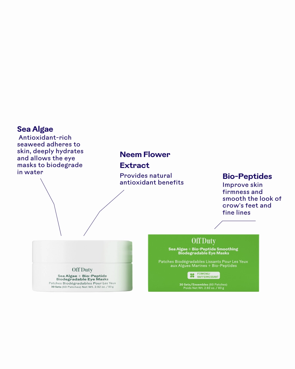 Off Duty Sea Algae   Bio-Peptide Smoothing Biodegradable Eye Masks