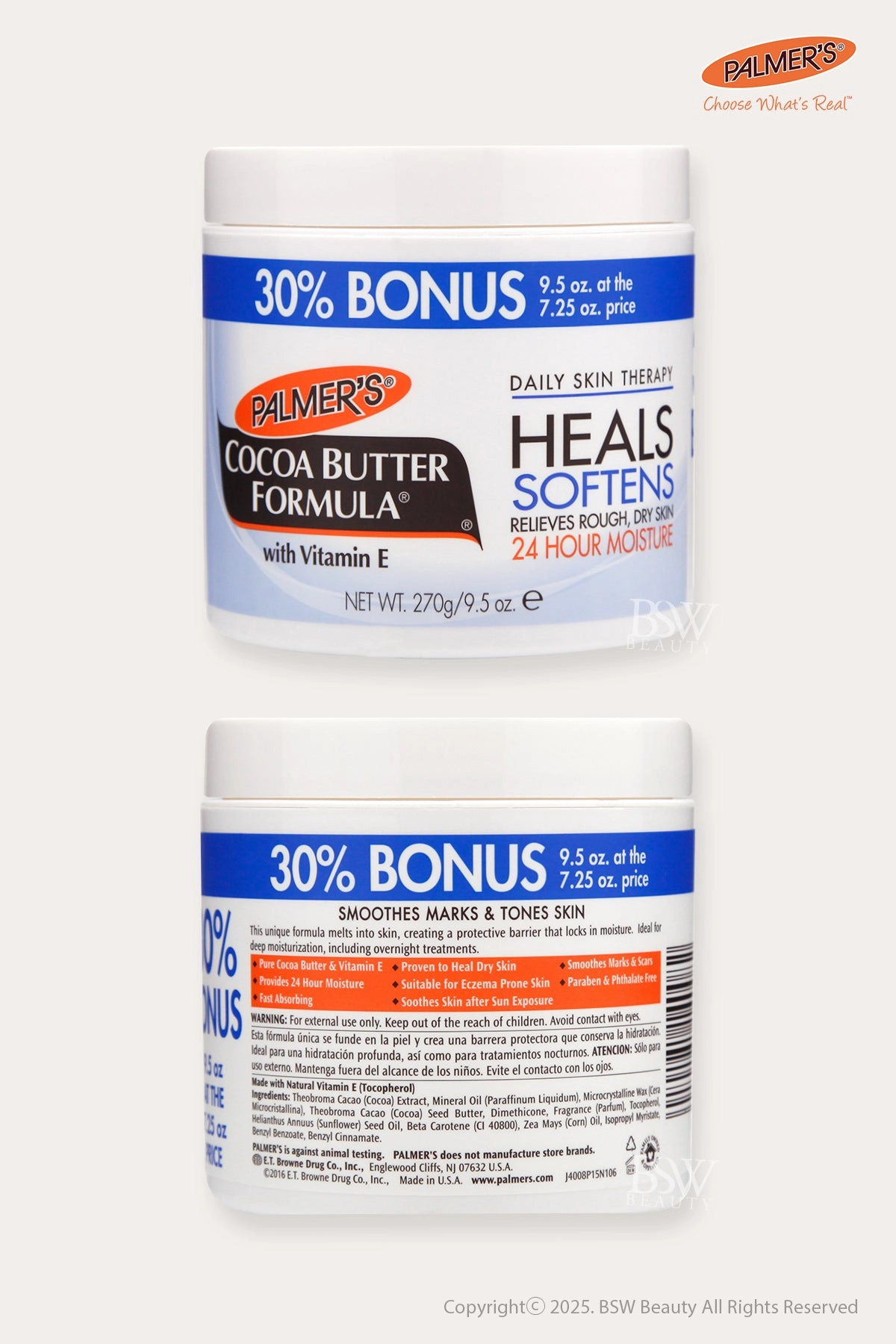 PALMER'S COCOA BUTTER HEALS SOFTENS CREAM 9.5oz ( 30% BONUS )