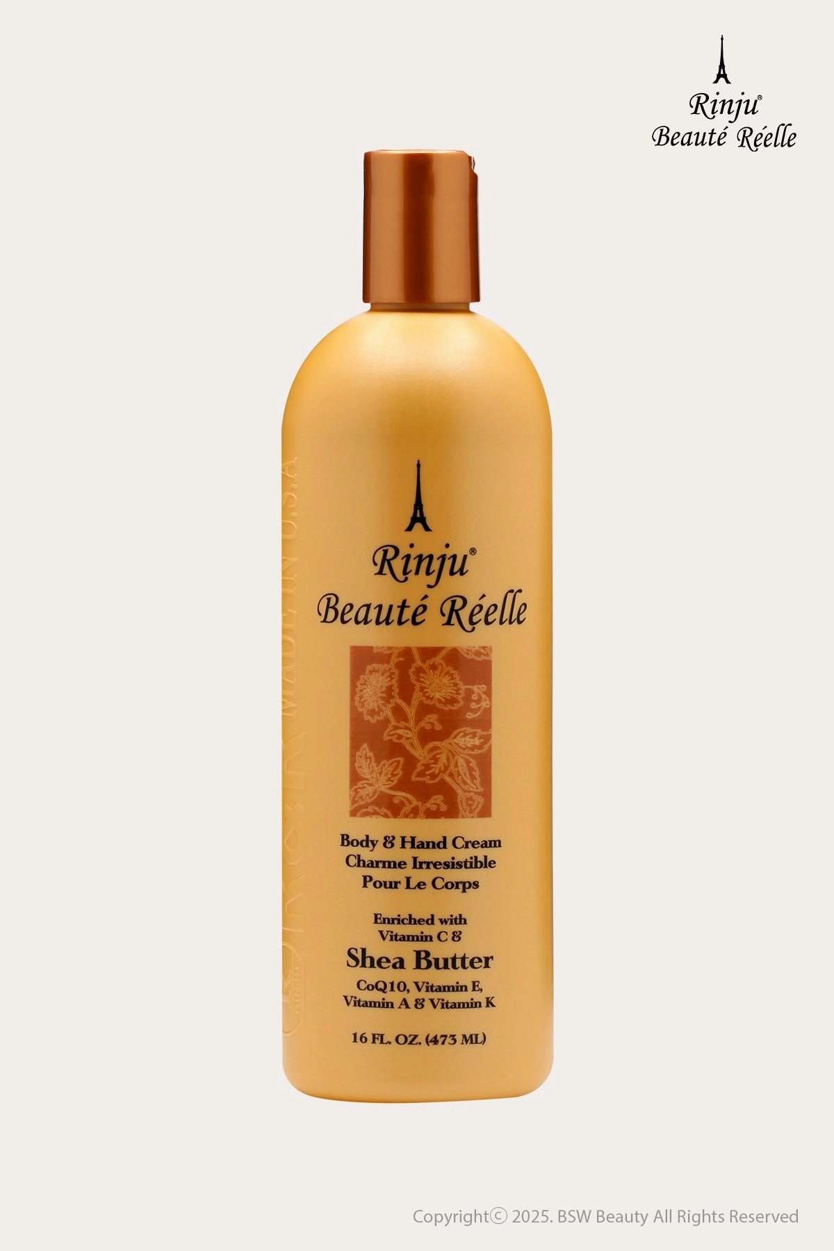 RINJU BEAUTY REAL BODY & HAND CREAM 16oz