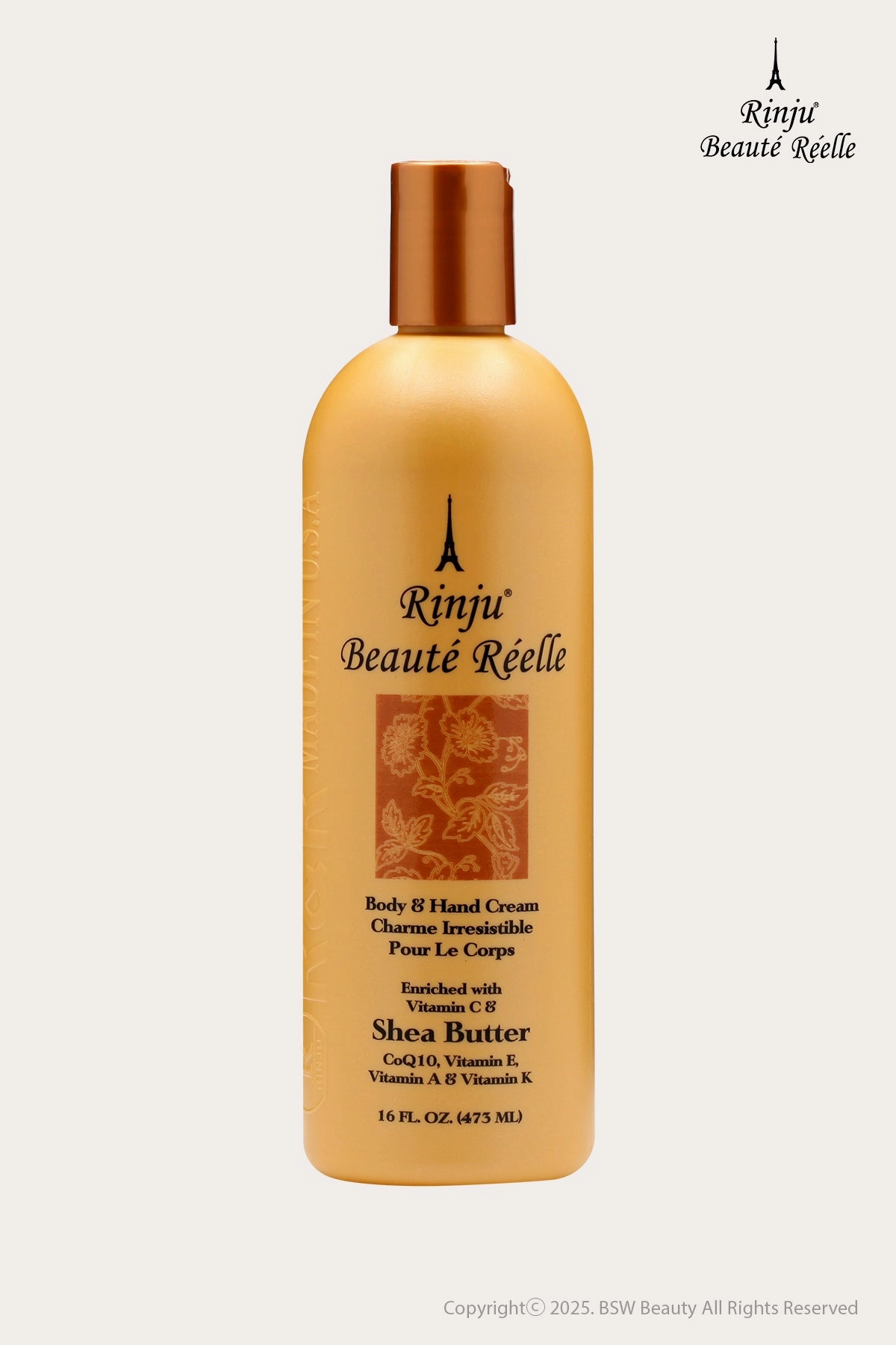 RINJU BEAUTY REAL BODY & HAND CREAM 16oz