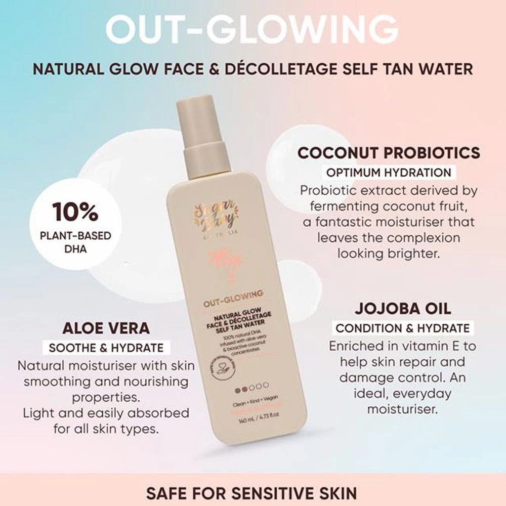 Sugar Baby Out Glowing Natural Glow Face & Decolletage Self Tan Water 140ml