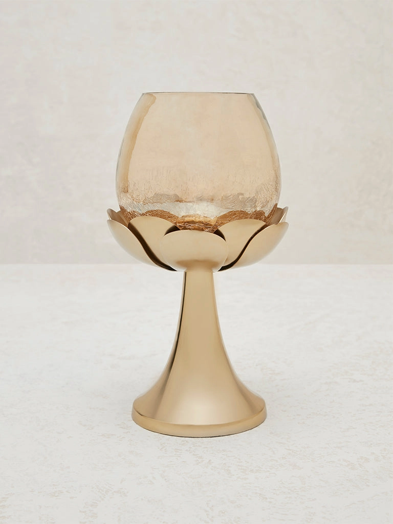 Westside Home Gold Lotus Design Votive Candle Holder